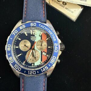 Tag Heuer Formula 1 Gulf Men's Watch with leather strap Refurbished